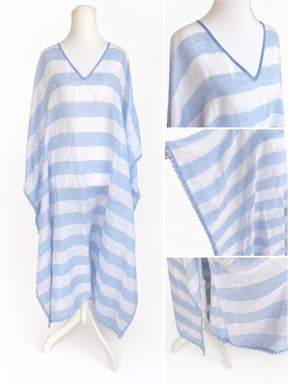 J.‎ Jill Blue and White Striped Tunic Caftan